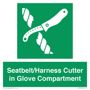 Seatbelt/Harness Cutter in Glove Compartment